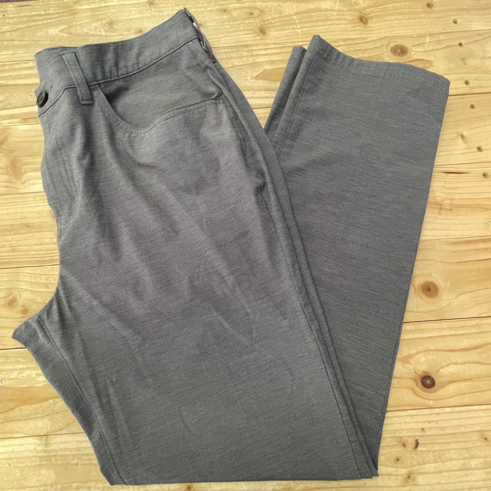 Pro Tour Mens Grey Micro Stripe Golf Pants 34x30 Stretch Performance Trousers